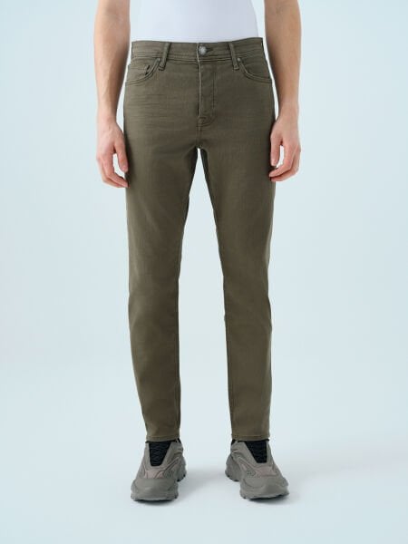 Loft LF2039483 Haki Erkek Slim Fit Kot pantolon