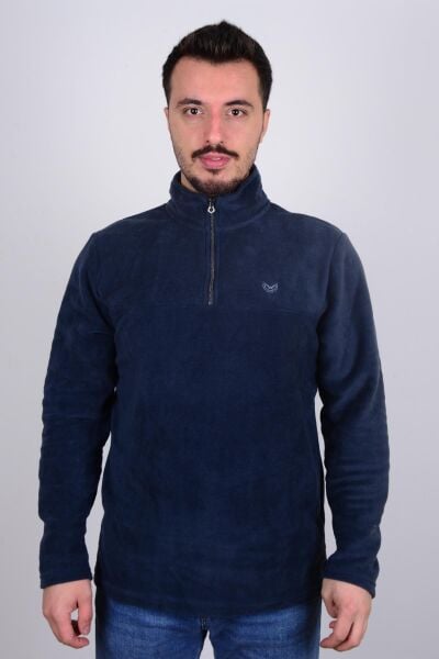Cazador 5632 Mavi Önü Fermuarlı Erkek Polar Sweat