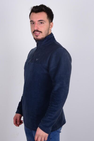 Cazador 5632 Mavi Önü Fermuarlı Erkek Polar Sweat