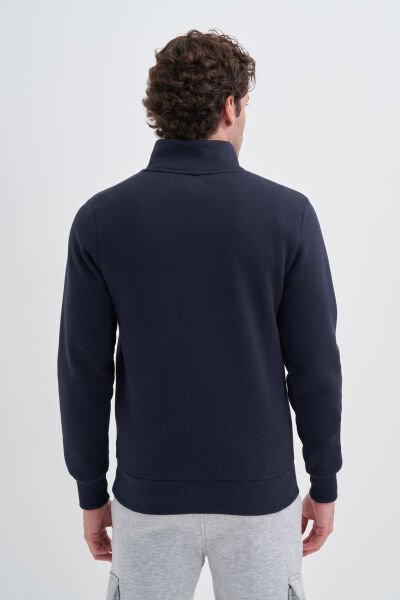 Cazador 24KCEEO05618 Lacivert Erkek 3 İplik Yarım Fermuarlı Geniş Boğazlı Sweat