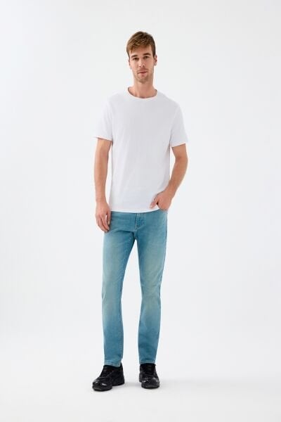 Loft 2036089 Mavi Erkek Ricardo Slim Fit  Normal Bel Daralan Paça %98 Pamuk Kot Pantolon