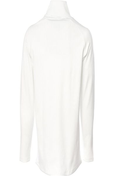 Hummel 911890-9003 Beyaz Erkek Lacce Zip Slim Fit Logo Baskılı Yüksek Yaka Yarı Fermuarlı Uzun Kol Tşört