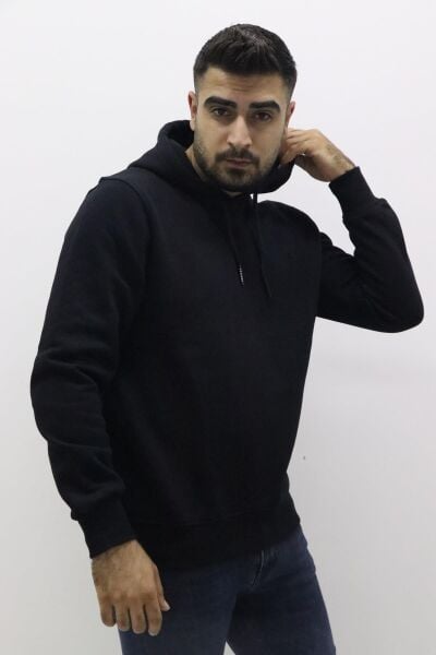 Cazador 23KCEEO05616 Erkek Siyah Kapüşonlu Sweat