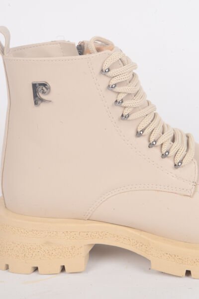 Pierre Cardin 54193 Ortapedik Taban Bğcıklı Geniş Tabanlı Hafifi Topuklu Krem Kadın Kışlık Bot