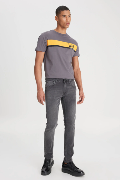 Lee L211034003 Antrasit Erkek Luke Slim Fit Dar Kesim Normal Bel Daralan Paça Esnek Kot Pantolon