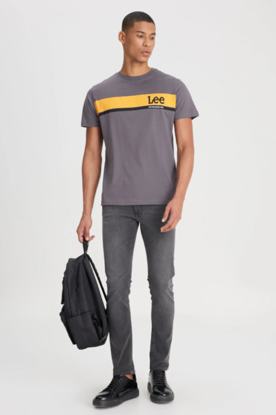 Lee L211034003 Antrasit Erkek Luke Slim Fit Dar Kesim Normal Bel Daralan Paça Esnek Kot Pantolon