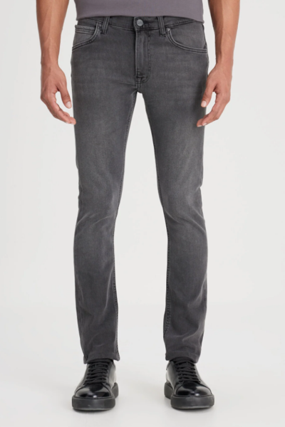 Lee L211034003 Antrasit Erkek Luke Slim Fit Dar Kesim Normal Bel Daralan Paça Esnek Kot Pantolon