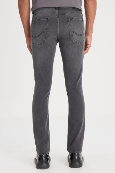 Lee L211034003 Antrasit Erkek Luke Slim Fit Dar Kesim Normal Bel Daralan Paça Esnek Kot Pantolon