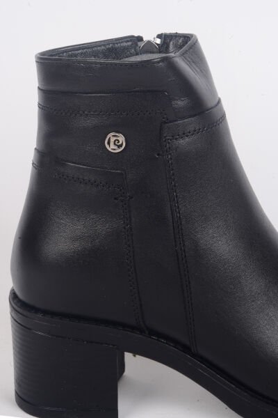 Pierre Cardin 54063 Yandan Fermuarlı Yüksek Topuklu Yarım Bilek Kadın Siyah Kışlık Bot