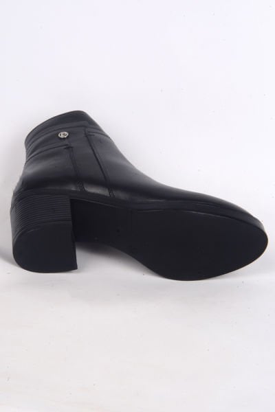 Pierre Cardin 54063 Yandan Fermuarlı Yüksek Topuklu Yarım Bilek Kadın Siyah Kışlık Bot