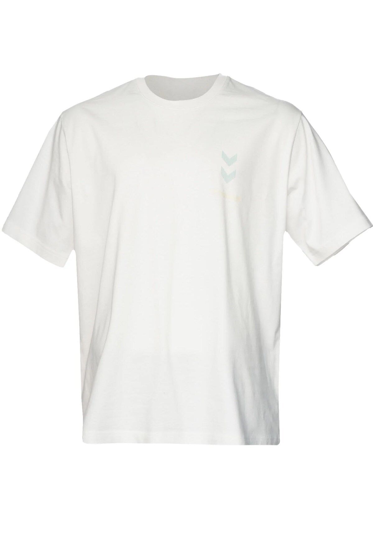 Hummel 911799 Ekru Erkek Fınny Oversize Bisiklet Yaka Hummel Logolu Şevron Baskı %100 Pamuk Tşört
