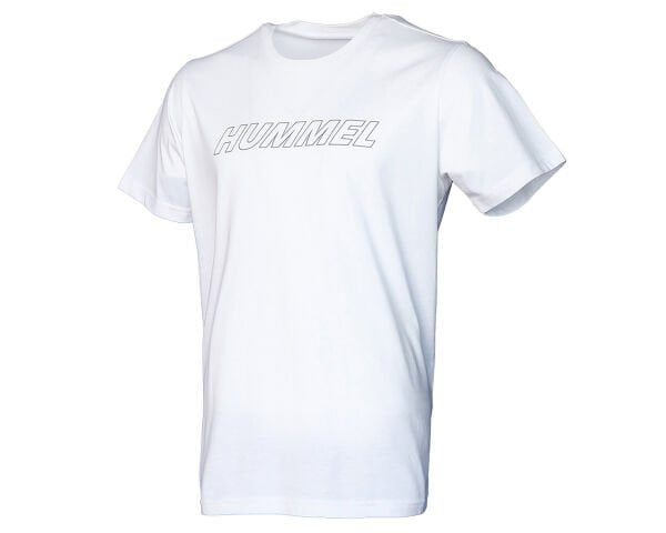 Hummel 911614 Beyaz Erkek Callum Regular Fit Bisiklet Yaka Hummel Logolu Ense Baskılı Şevron Detaylı Tşört