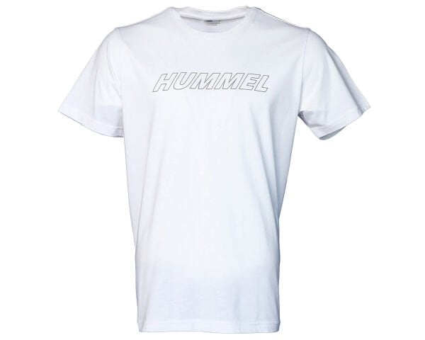 Hummel 911614 Beyaz Erkek Callum Regular Fit Bisiklet Yaka Hummel Logolu Ense Baskılı Şevron Detaylı Tşört