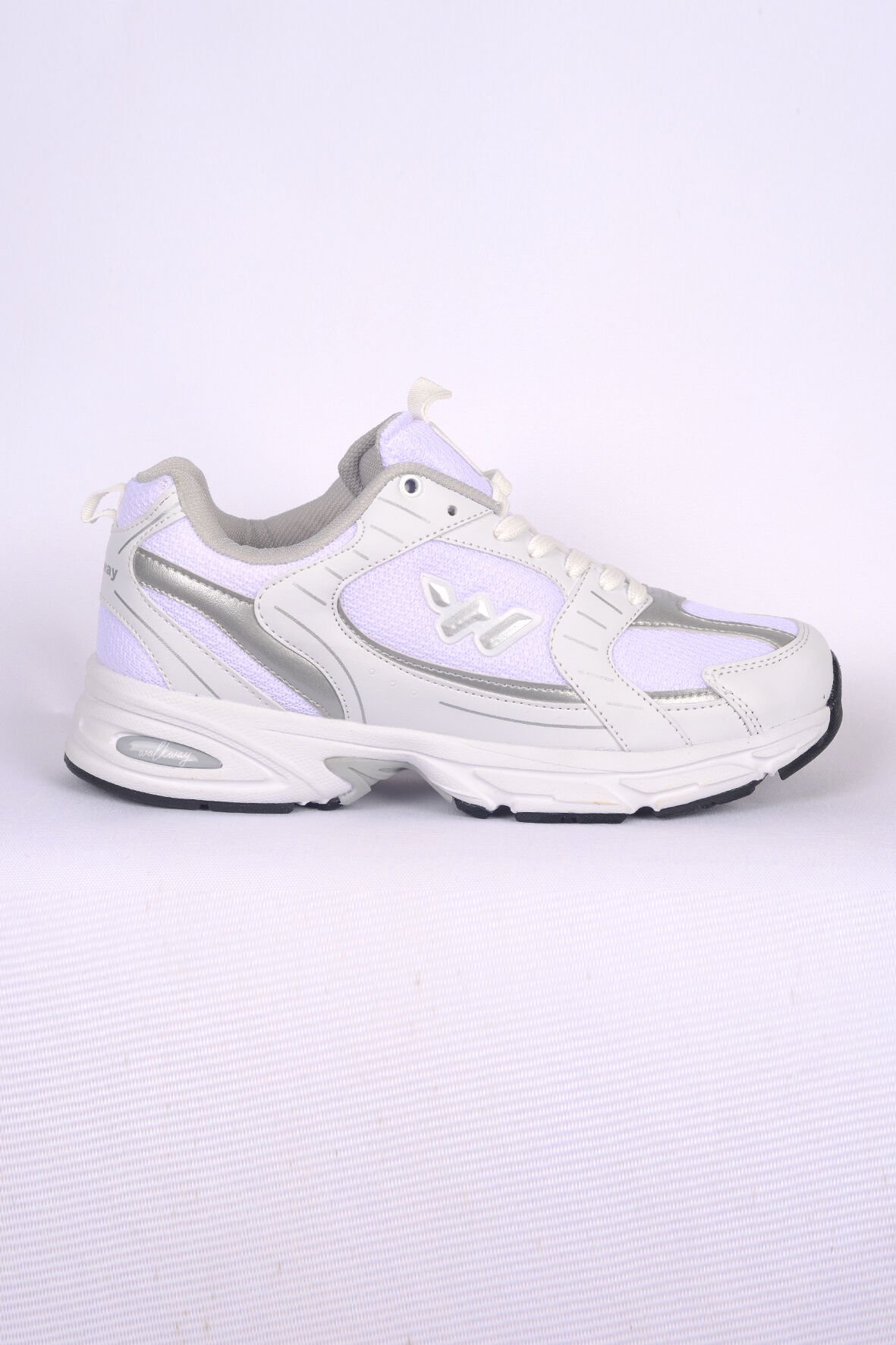 Walkway Run M Beyaz Gümüş Ortapedik Taban Erkek Fileli Spor Ayakkabı