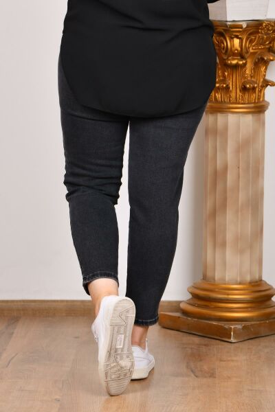 Hellie 4052 Kadın Siyah Boncuklu Kot Pantolon