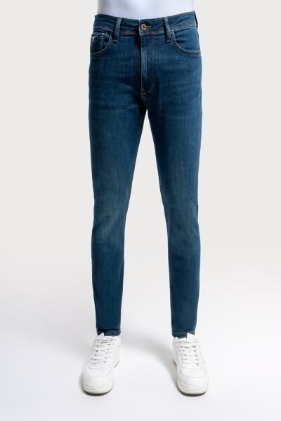Loft 2035719 Mavi Erkek Justin Skinny Fit Normal Bel Daralan Paça Kot Pantolon
