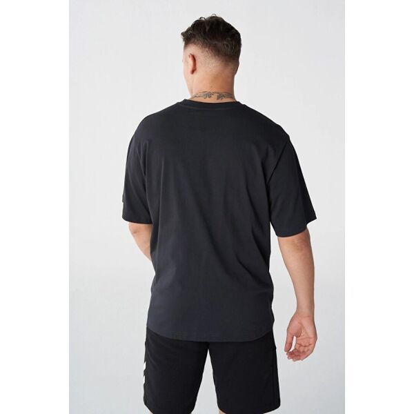 Hummel 911806 Siyah Erkek Javon Oversize Bisiklet Yaka Hummel Logo Baskılı %100 Pamuk Tşört