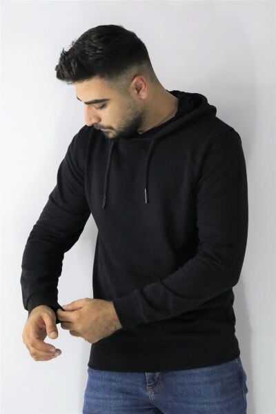 Cazador 22KCEEO05611 Erkek Siyah Kapüşonlu Sweat