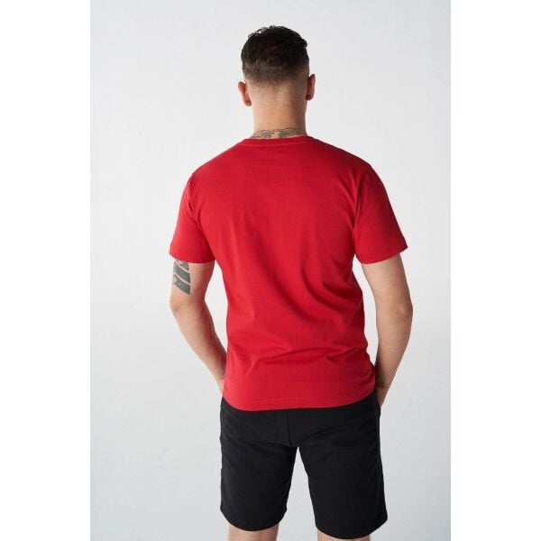 Hummel 911790-3658 Kırmızı Erkek Change Regular Fit Bisiklet Yaka Atwork Baskı %100 Pamuk Tşört