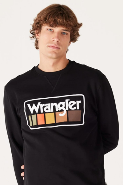 Wrangler W646H1001 Siyah Wrangler Baskılı Bisiklet Yaka Erkek Sweat