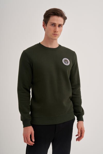 Cazador 24KCEEO05140 Hunter Erkek Bisiklet Yaka Cazador Yazı İşlemeli 3 İplik Sweat