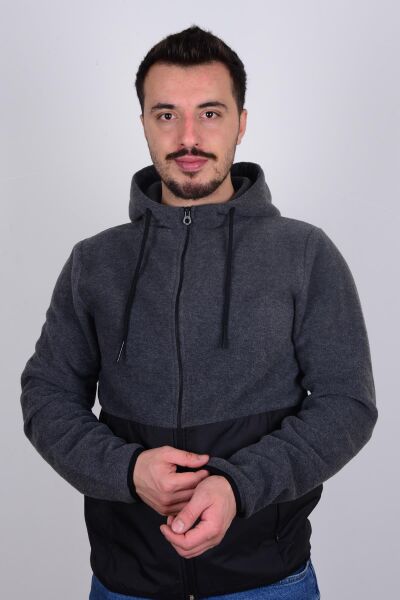 Cazador 23KCEEO05116 Antrasit Melanj Önü Fermuarlı Erkek Polar