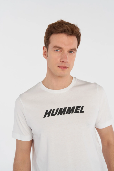 Hummel 911947-9001 Beyaz Erkek Bisiklet Yaka Kısa Kollu Hummel Yazı Baskılı Tshirt