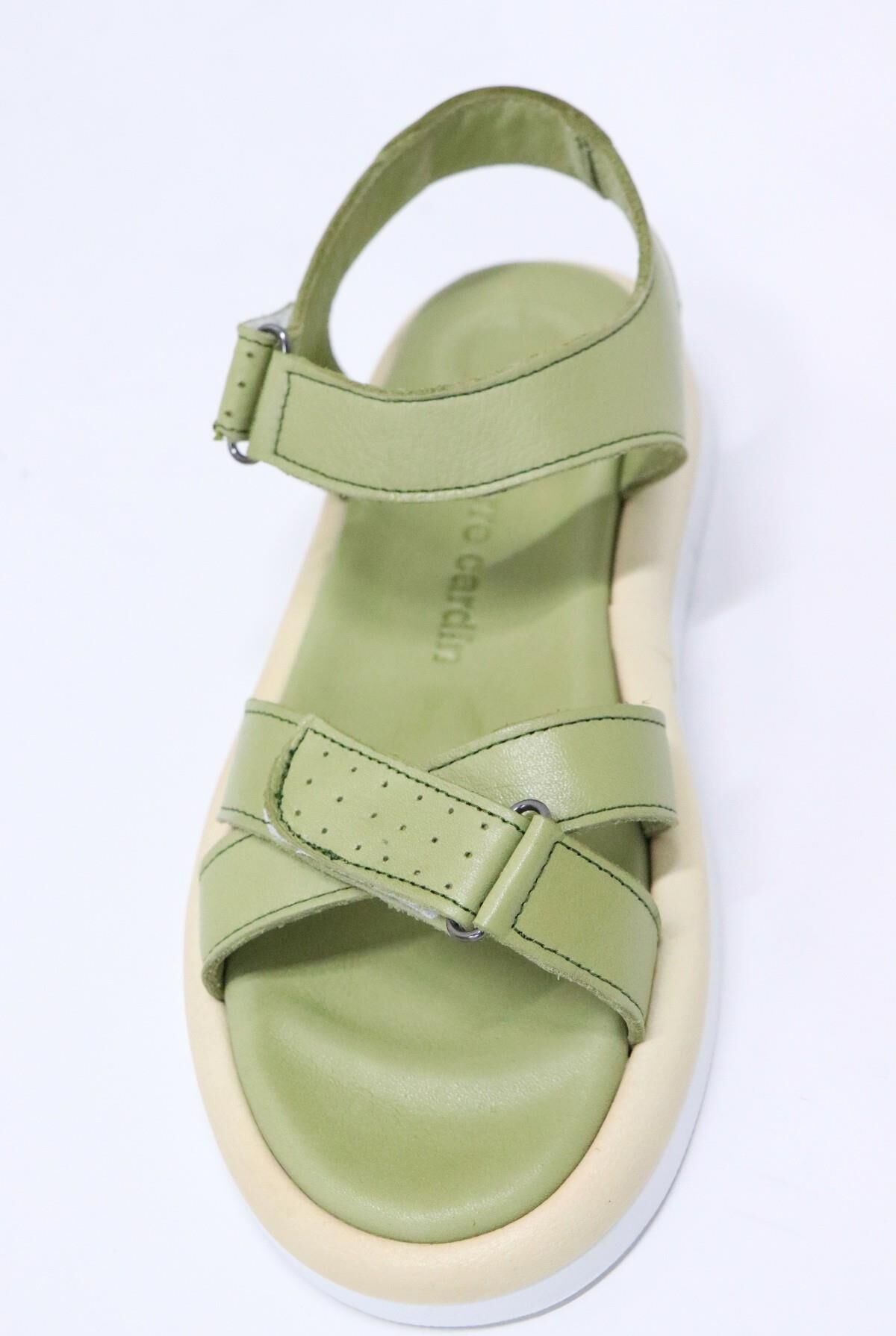 Pierre Cardin 7100 Kadın Yeşil Sandalet