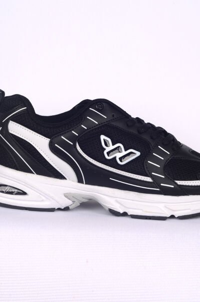 Walkway Run M Siyah Beyaz Sünger Taban Bağcıklı Erkek Spor Ayakkabı