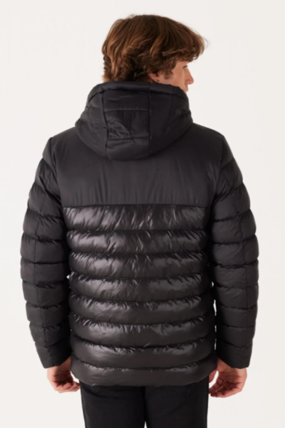 Wrangler W232008001 Siyah Kapüşonlu Erkek Şişme Mont