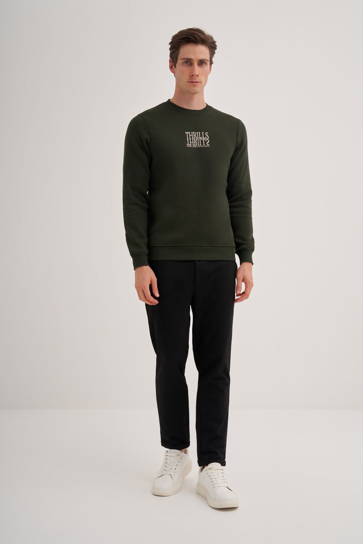 Cazador 24KCEEO05223 Hunter Erkek 3 İplik Logolu Bisiklet Yaka Sweat Tshirt
