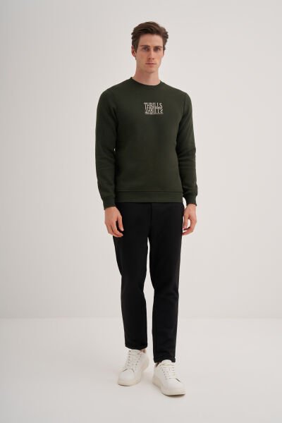 Cazador 24KCEEO05223 Hunter Erkek 3 İplik Logolu Bisiklet Yaka Sweat Tshirt