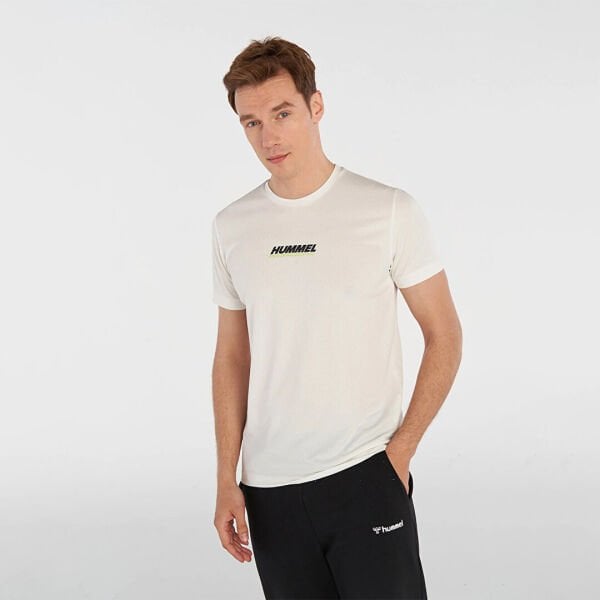 Hummel 911955 HMLFRED Beyaz Erkek Göğüsten Logolu Kısa Kollu T-shirt