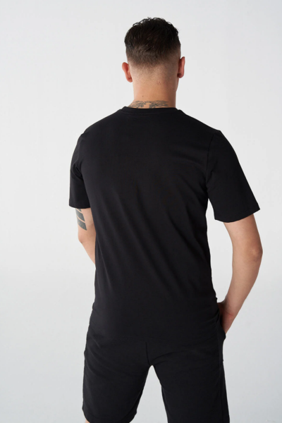 Hummel 911865-2001 T-IC ICO Siyah Erkek Regular Kesim Bisiklet Yaka Göğüsten Logolu Tshirt