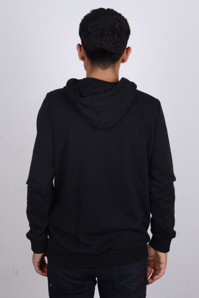 Puma 586688-01 Siyah Puma Baskılı Kapüşonlu Erkek Sweat
