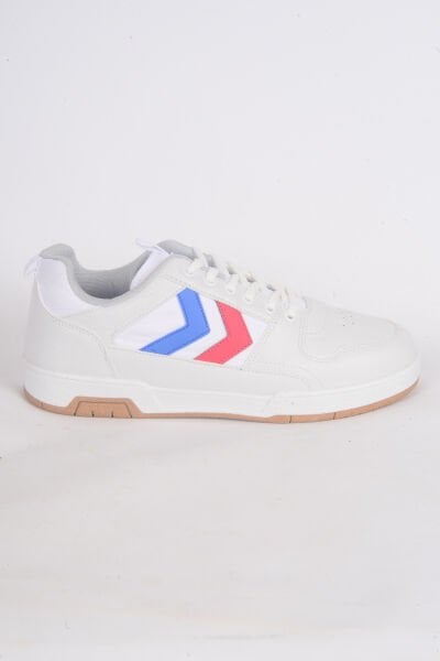 Hummel90643-9241 Bağcıklı Kırmızı Mavi Ok Detaylı Normal Taban Ortepedik Beyaz Erkek Günlük Spor Ayakkabı