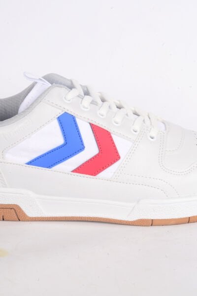 Hummel90643-9241 Bağcıklı Kırmızı Mavi Ok Detaylı Normal Taban Ortepedik Beyaz Erkek Günlük Spor Ayakkabı