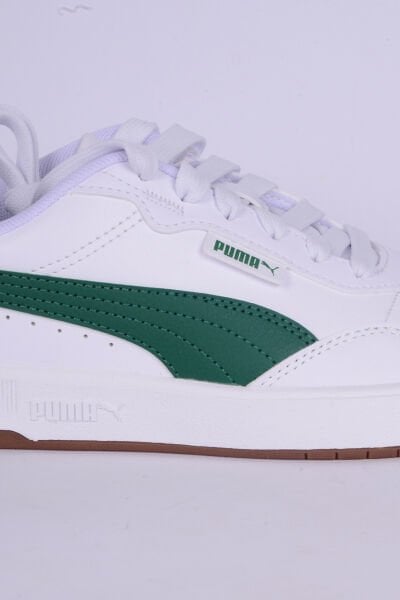 Puma 389371-11 Court Ultra Lite Deri Rahat Taban Bağcıklı Rahat Hafif Esnek Beyaz-Yeşil Günlük Unisex Ayakkabı