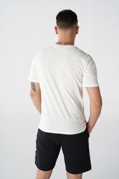 Hummel 911865-9003 T-IC ICO Ekru Erkek Regular Kesim Bisiklet Yaka Göğüsten Logolu Tshirt