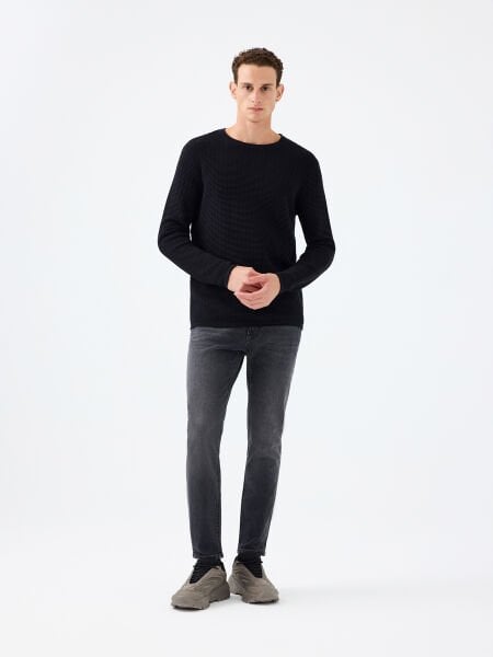 Loft LF2037012 Koyu Gri Erkek Justin Skinny Fit Esnek Kumaş Kot Pantolon