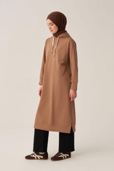 Allday B50083A0 Vizon Kadın Kapüşonlu Rahat Tunik