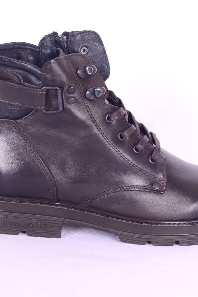 Pierre Cardin 77648 PREMIUM Kahverengi Erkek Fermuarlı Bağcıklı Rahat Taban Günlük Bot