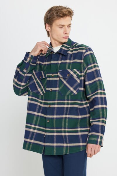 Wrangler W242602900 Multi Erkek Çizgili Çift Cepli Uzun Kollu Oduncu Gömleği
