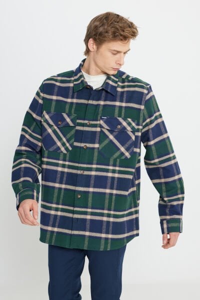 Wrangler W242602900 Multi Erkek Çizgili Çift Cepli Uzun Kollu Oduncu Gömleği