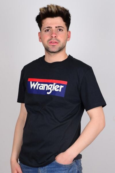 Wrangler W7H4D3XV6 Antrasit Erkek Baskılı Biskilet Yaka T-shirt