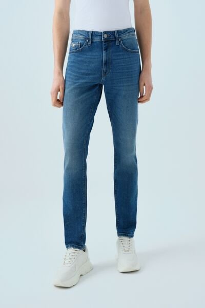 Loft LF2035689 Mavi Erkek Ricardo Esnek Kumaş Düz Paça Normal Bel Kot Pantolon