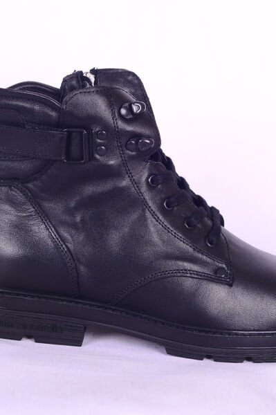 Pierre Cardin 77648 PREMIUM Siyah Erkek Fermuarlı Bağcıklı Rahat Taban Günlük Bot