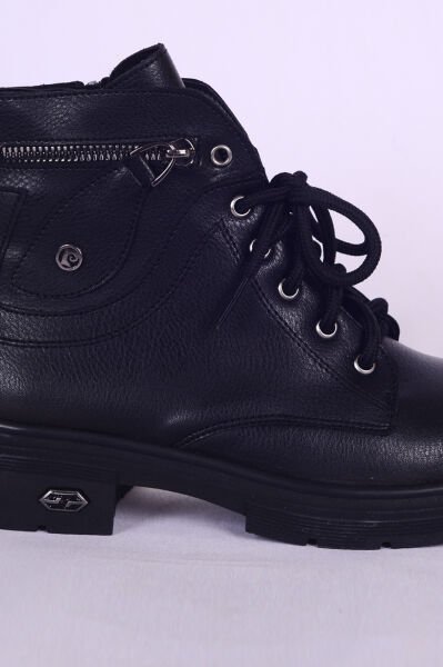 Pierre Cardin 55337 Siyah Kadın Bağcıklı Rahat Taban Bot
