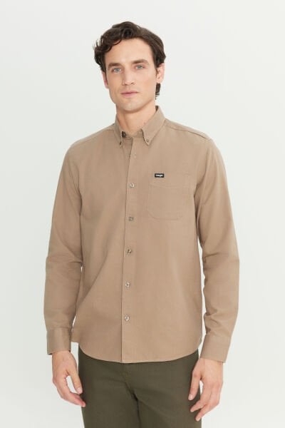 Wrangler W241464208 Vizon Erkek Uzun Kollu Kışlık Göğüsten Tek Cepli Gömlek