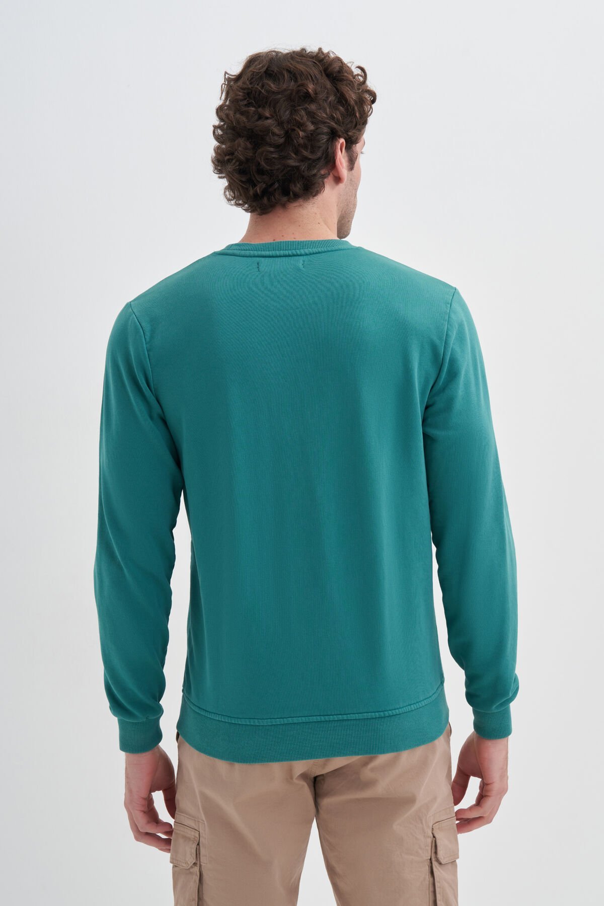 Cazador 24KCEEO05610 Orman Yeşili Erkek 3iplik Bisiklet Yaka Sweat